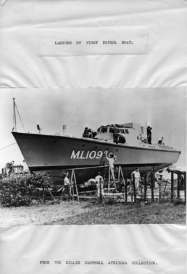 Durban, 1941. Launching of patrol boat "Insizwa", built in Durban. (Killie Campbell Col...