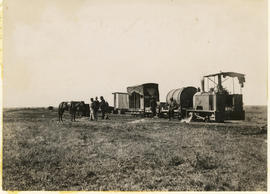 Warmbad district. SAR Class NG1 No 40 or 41 moving heavy equipment on either the Pankop or Single...