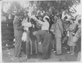 Oudtshoorn, 24 February 1947. Royal Family at ostrich farm.