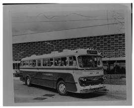 Johannesburg, 1963. SAR Nissan MT16930 motor coach at Park station..