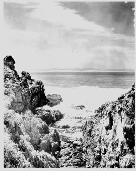 Hermanus, 1938. The gully on rocky coast line.