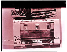 Circa 1860. Marketing photo of standard first an second class short carriage.
