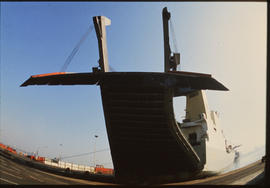 Durban, August 1985. 'Kolsnaren' RoRo ship in Durban Harbour. [CF Gunter]