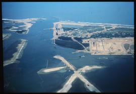 Richards Bay, January 1976. Aerial view of construction in Richards Bay Harbour.