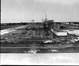 Johannesburg, circa 1979. Jan Smuts Airport. Hangar construction.