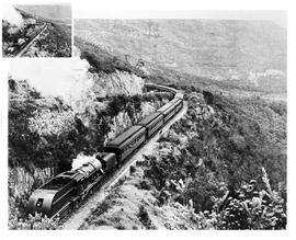 George district, 1949. Passenger train in Montagu pass.