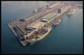 Durban, September 1984. Aerial view of Durban Harbour. [T Robberts]