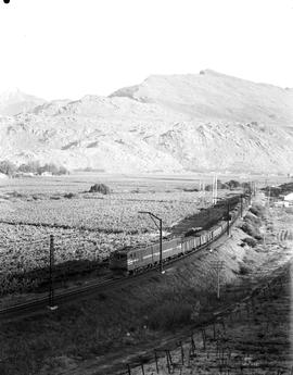 De Doorns district, 1966. SAR Class 4E on goods train in the Hex River pass.