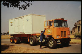 Johannesburg, August 1976. Driver training with SAR Mack truck No B17859 at Esselen Park. [D Farr...