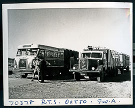 Outjo, South-West Africa, 1961. SAR Henschel bus No MT15513 and SAR Henschel truck No MT14415 at ...