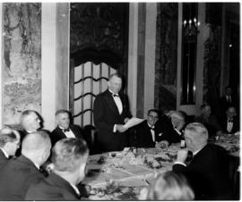 Johannesburg, February 1941. Mr Watermeyer farewell dinner in the Blue Room at Park Station.