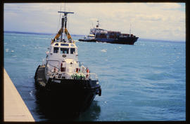 Port Elizabeth, March 1986. SAR pilot boat 'TD Mackinnon' in Port Elizabeth Harbour. [T Robberts]