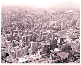"Johannesburg, 1970. Aerial view of central business district."