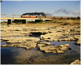 
SAR Class 26 on bridge, en route from Bloemfontein. [T Robberts]
