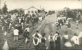Pietermaritzburg, December 1880. Arrival of the first train from Durban.