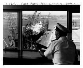 Durban, 1962. View of Durban Harbour from Port Captain's office.
