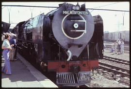 September 1977. SAR Class 25 'Matjiesfontein' on Union Limited special at station platform.