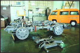 Pretoria, March 1990. Undercarriage for SAR Transtrotter rail vehicle in workshop at Koedoespoort...
