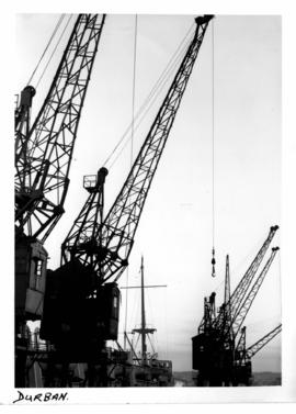 Durban, 1968. Cranes in Durban Harbour.
