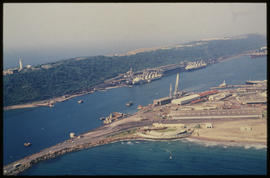 Durban, 1984. Aerial view of Durban Harbour.