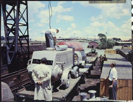 Johannesburg. Loading heavy machinery at Kaserne.