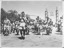 Salisbury, Southern Rhodesia, 7 April 1947. Marching band at indaba.
