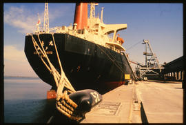 Richards Bay, September 1984. Ship berthed at Richards Bay Harbour. [T Robberts]