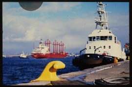 Durban, July 1987. SAR tug 'Coenie de Villiers' dockside in Durban Harbour. [T Robberts]