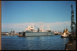 Durban, April 1975. Floating dry dock in Durban Harbour. [JV Gilroy]