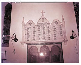 "Ladysmith, 1950. War memorial in church."