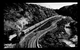 Tulbagh district. Union Limited Blue Train in Tulbaghkloof.