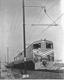 Vryheid district, 1978. SAR Class 7E No E7008 with coal train.
