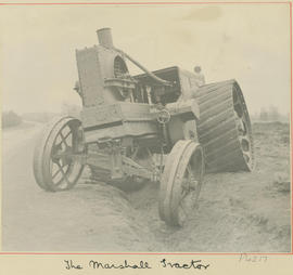 SAR Marshall tractor crossing deep ditch at an angle.