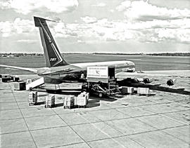 
SAA Boeing 707 ZS-CKD 'Cape Town' being loaded with fruit.

