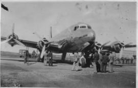 SAA Douglas DC-4 ZS-AUA 'Tafelberg' at airport.