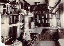 SAR dining car kitchen interior.