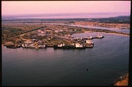 Richards Bay, September 1984. Aerial view of harbour area. [T Robberts]