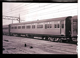 Johannesburg, 1951. SAR second class branch line / suburban day coach Type M-36 No 5261 at Braamf...