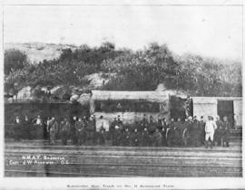 Circa 1901. Troops at ambulance train 'Bakhatla'. (Publication on armoured trains in the Anglo Bo...