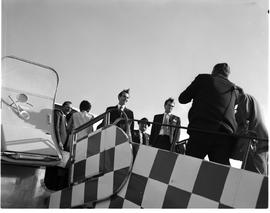 Johannesburg, January 1968. Jan Smuts Airport. Departure of heart surgeon Dr Chris Barnard on SAA...