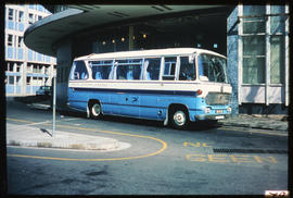 Johannesburg. SAA Bedford Duple bus at Rotunda.
