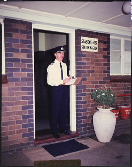 
SAR station master at his office entrance. [D Lee]
