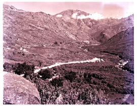 "Ceres district, 1950. View over Michell's Pass and railway line."