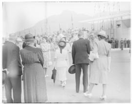 Cape Town, 21 February 1947. Royal family taking leave of dignitaries before boarding the Royal T...
