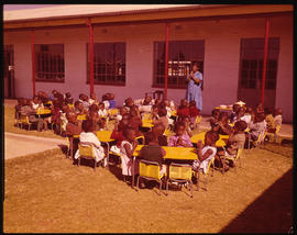 Little children praying at school.
