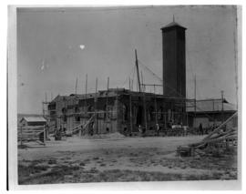 Durban, circa 1901. Building under construction with tall tower alongside. (Durban Harbour album ...