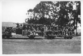Knysna. South Western Railway. Two coaches with primitive seating arrangement. (Millwood House Mu...
