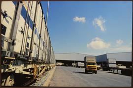 Johannesburg, 1988. SAR Leyland motor truck with PX container at Kazerne. [Z Crafford]