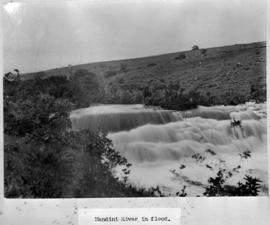 Circa 1902. Construction Durban - Mtubatuba: Mandini River in flood. (Album on Zululand railway c...