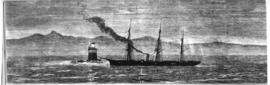 Cape Town, 21 March 1879. Sketch of the transport steam ship 'City of Paris' stranded on Roman Ro...